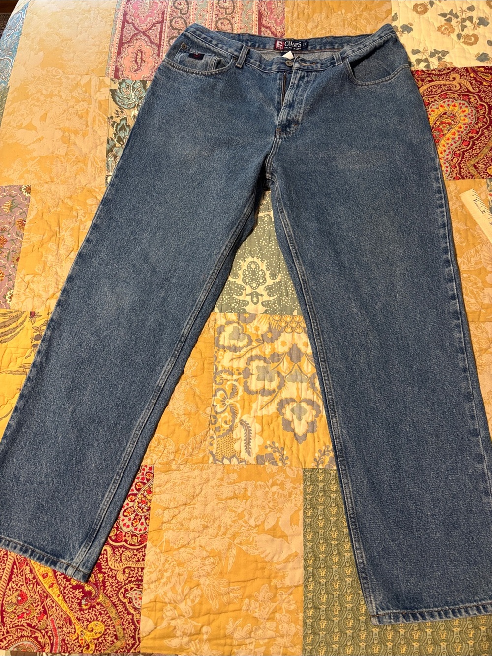 Chaps Men's Straight Jeans in Dark Blue